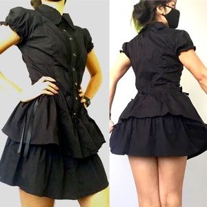 Lip Service Black cotton and lace baby doll dress